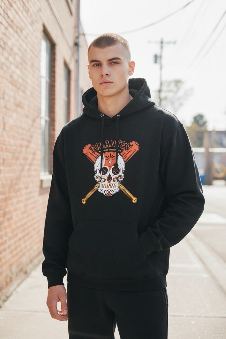Specien SF Giants Gigantes Hoodie Mens 2XL XXL Black Sugar Skull Día Muertos